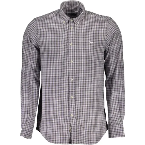 Cotton Shirt with Button Down Collar and Contrasting Cuffs , male, Sizes: XL, 3XL, L, M, 2XL, S - Harmont & Blaine - Modalova