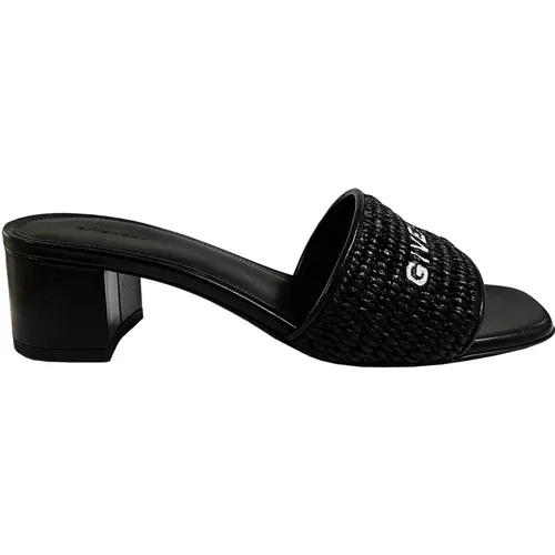 Exklusive Raffia-Bast Sandale mit Signature-Stickerei , Damen, Größe: 38 EU - Givenchy - Modalova