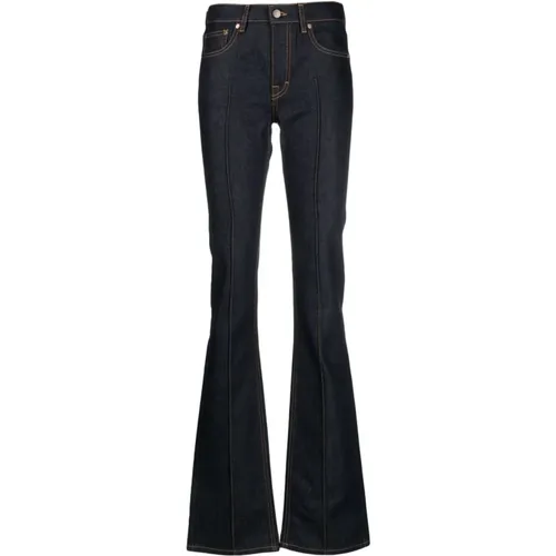 Midnight Pintuck Flared Denim Jeans , female, Sizes: W26 - Filippa K - Modalova