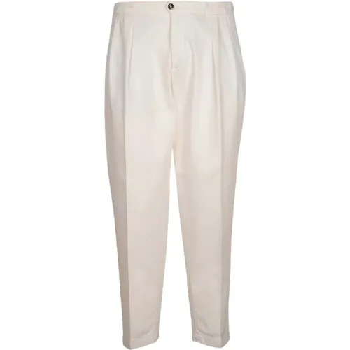 Portobello White Cotton Pants , male, Sizes: 4XS, W34, W36, W35, W33, W32 - Briglia - Modalova