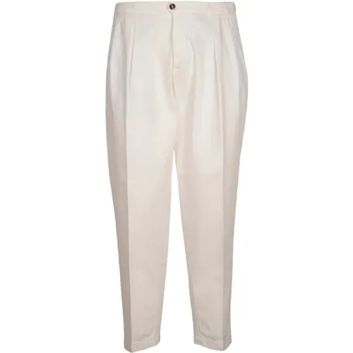Portobello White Cotton Pants , male, Sizes: W34, W36 - Briglia - Modalova