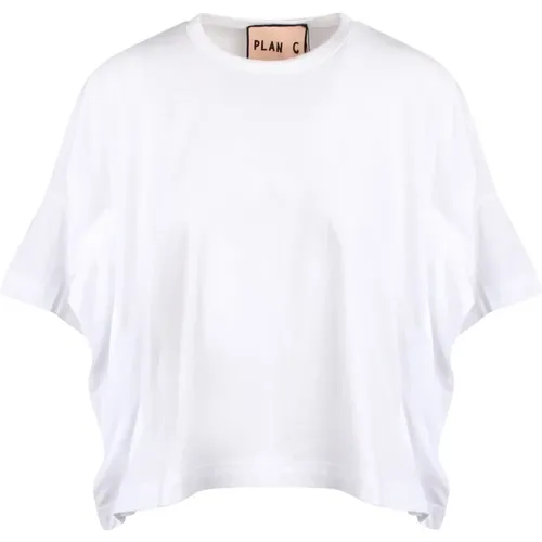 Printed Logo Oversized T-shirt , female, Sizes: S, XS - Plan C - Modalova