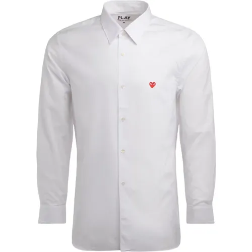 Weißes Hemd mit Kleinem Rotes Herz - Comme des Garçons Play - Modalova