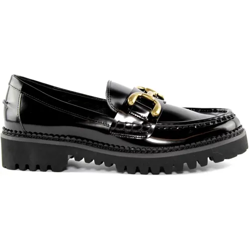 Schwarzer Lackleder Loafer Schuh , Damen, Größe: 38 EU - Bibi Lou - Modalova