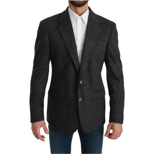 Plaid Check Wool Formal Jacket Blazer , male, Sizes: M - Dolce & Gabbana Pre-owned - Modalova