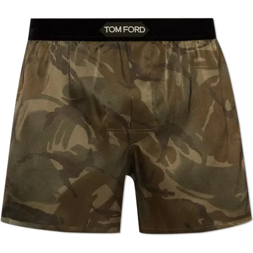 Satin boxers with logo , male, Sizes: L, 2XL, S, XL, M - Tom Ford - Modalova