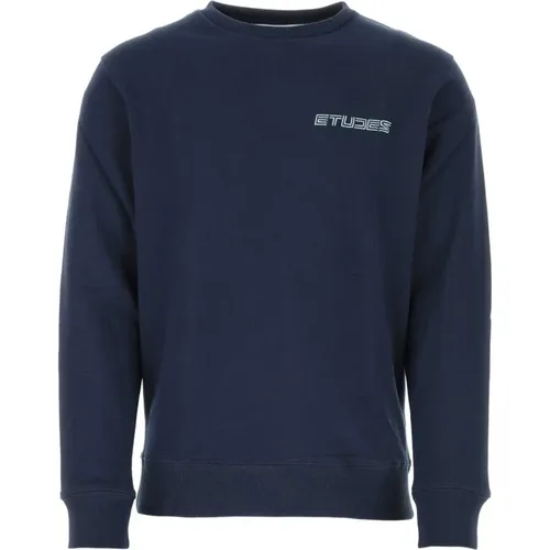 Blaues Baumwoll-Sweatshirt - Stilvoll und bequem , Herren, Größe: M - Études - Modalova