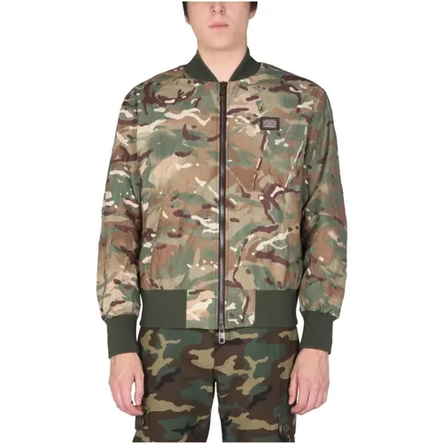 Camouflage Print Jacket , male, Sizes: L - Dolce & Gabbana - Modalova