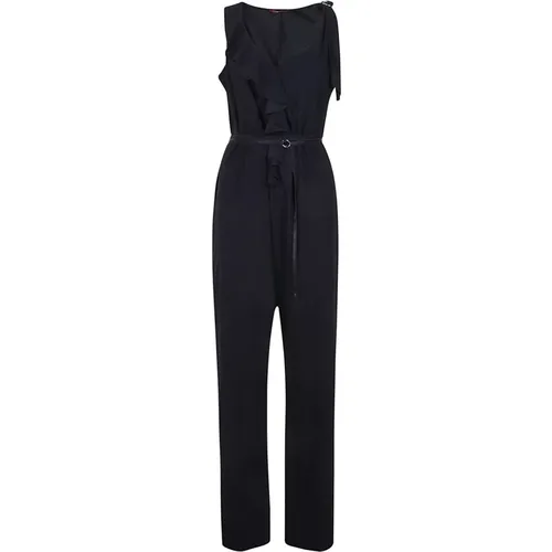 Sleeveless Jumpsuit with V-Neck and Ruffles , female, Sizes: M, S, XS - High - Modalova