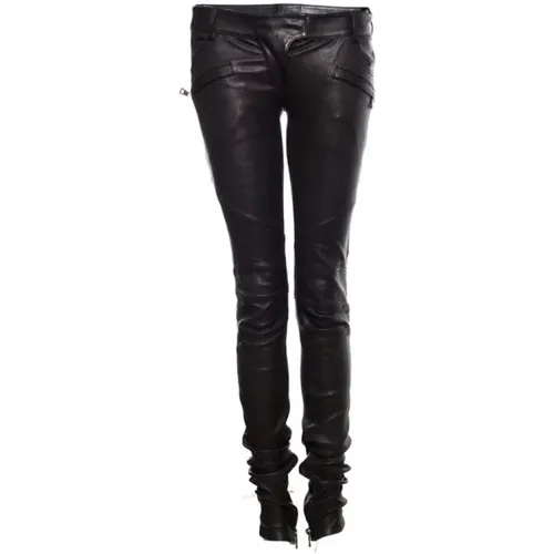 Leather biker trousers , female, Sizes: XS - Balmain Pre-owned - Modalova
