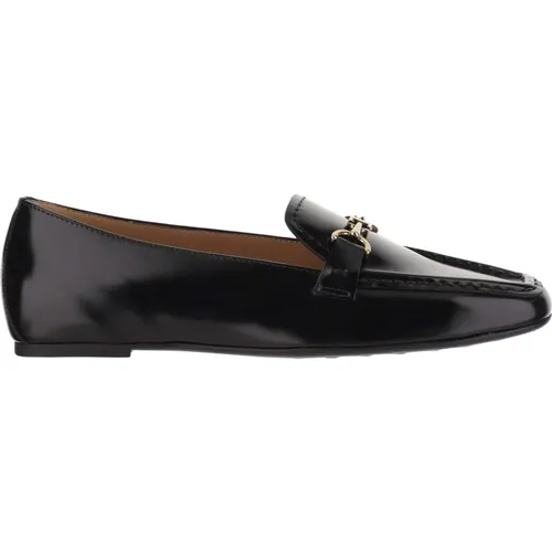 Leder Loafers Mandelzehen Gummi Sohle , Damen, Größe: 37 EU - TOD'S - Modalova