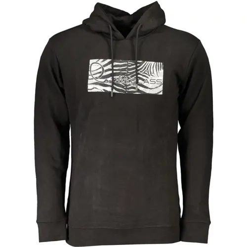 Hooded Brushed Cotton Sweatshirt with Logo Print , male, Sizes: XL, 2XL, M, S, L, 3XL - Cavalli Class - Modalova