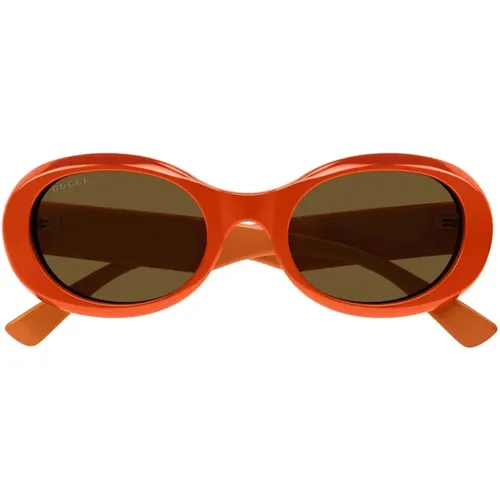 Lettering Large Sonnenbrille , Damen, Größe: 52 MM - Gucci - Modalova