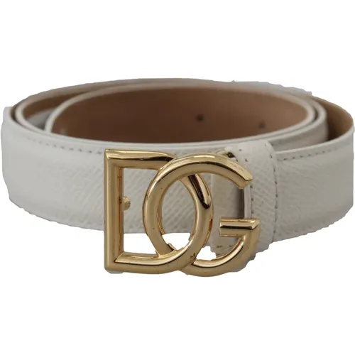 Leather Logo Buckle Belt Women , female, Sizes: 75 CM - Dolce & Gabbana - Modalova