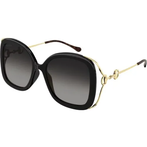 Gold Grey Sunglasses Gg1021S , female, Sizes: 56 MM - Gucci - Modalova