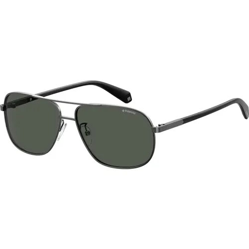 Ruthenium/Grey Sunglasses , male, Sizes: 60 MM - Polaroid - Modalova