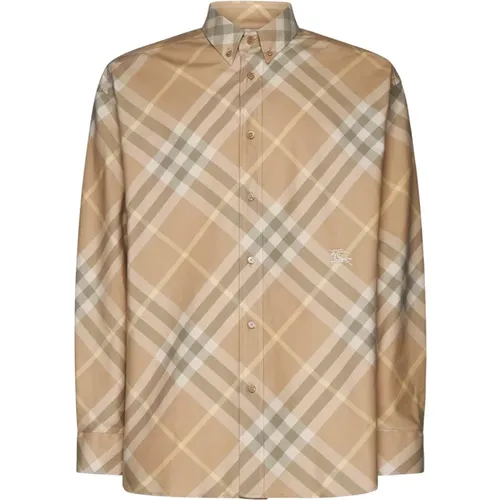 Vintage Check Muster Besticktes Hemd , Herren, Größe: S - Burberry - Modalova
