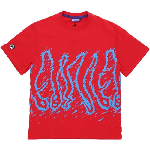 Rotes Herren Tee mit Logo , Herren, Größe: L - Octopus - Modalova