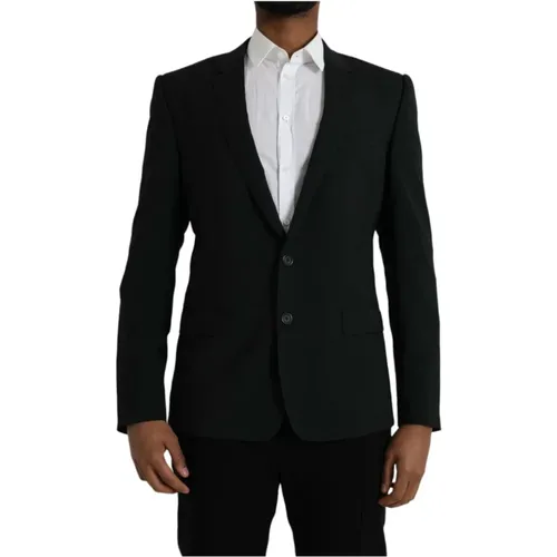 Blaue Notch Mantel Blazer Slim Fit - Dolce & Gabbana - Modalova