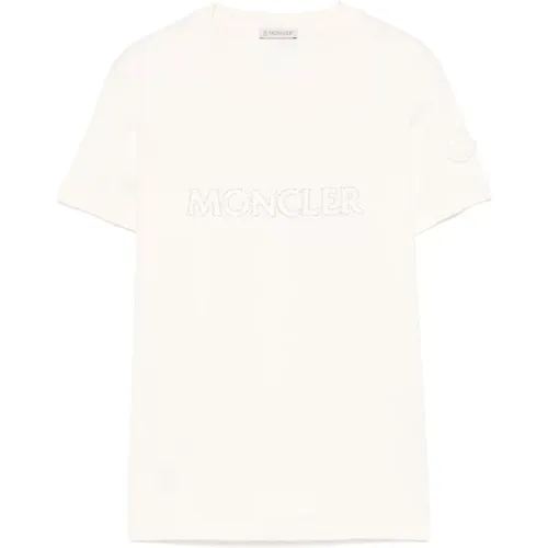 Kristall-Logo Baumwoll-T-Shirt - Moncler - Modalova