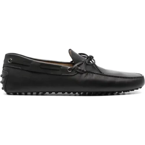 Leather Loafers with Bow Detail , male, Sizes: 11 1/2 UK - TOD'S - Modalova