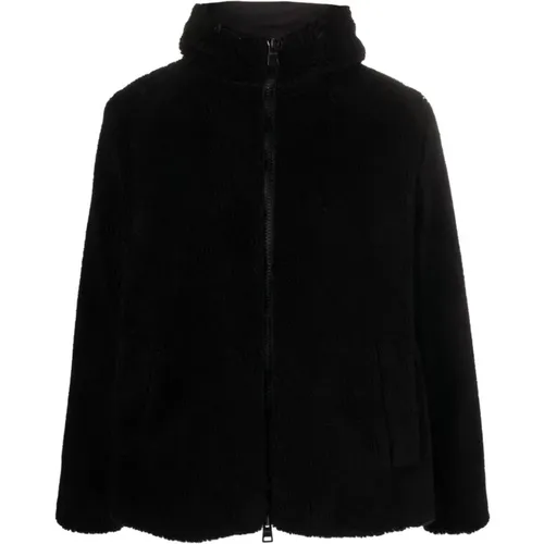 Schwarze Baumwollkapuzenjacke , Herren, Größe: XL - Herno - Modalova