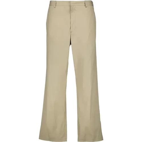 Straight Cut Cotton Pants - Prada - Modalova