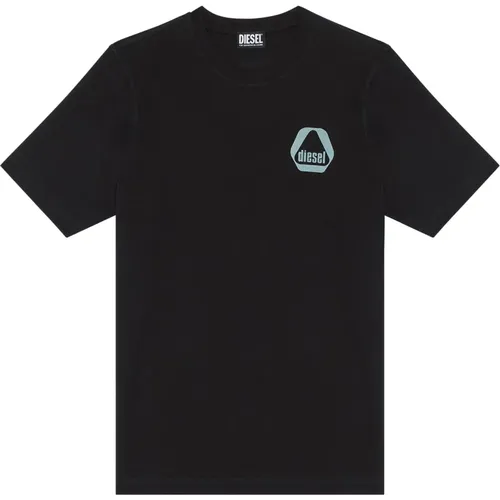 Herren Logo Schulter Herz T-Shirt , Herren, Größe: M - Diesel - Modalova