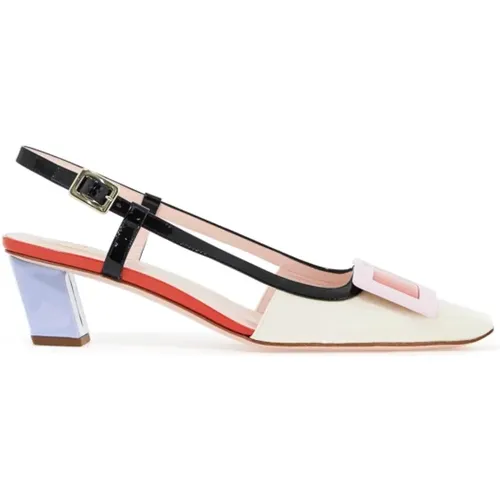 Color Block Patent Leather Slingback Pumps , female, Sizes: 3 UK - Roger Vivier - Modalova