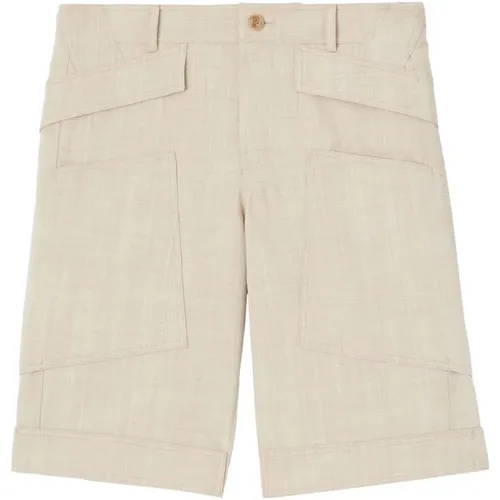 Wool Shorts with Patch Details , male, Sizes: M, L - Burberry - Modalova