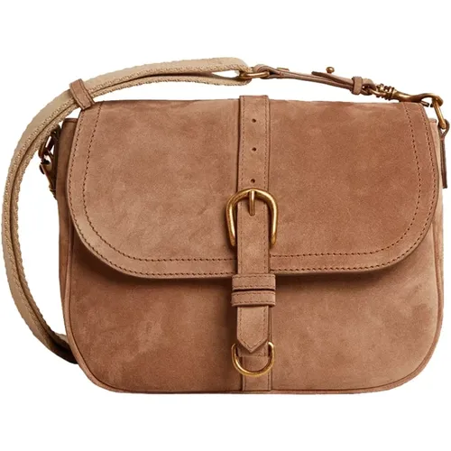 Ash Leather Bag with Buckle Detail , female, Sizes: ONE SIZE - Golden Goose - Modalova