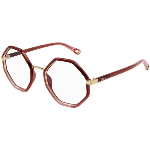 Rote Stylische Brille für Trendigen Look , unisex, Größe: 49 MM - Chloé - Modalova