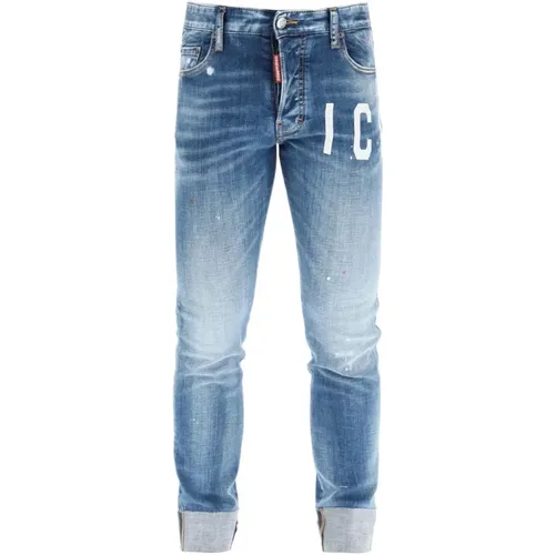 Logo Bedruckte Distressed Jeans , Herren, Größe: XL - Dsquared2 - Modalova