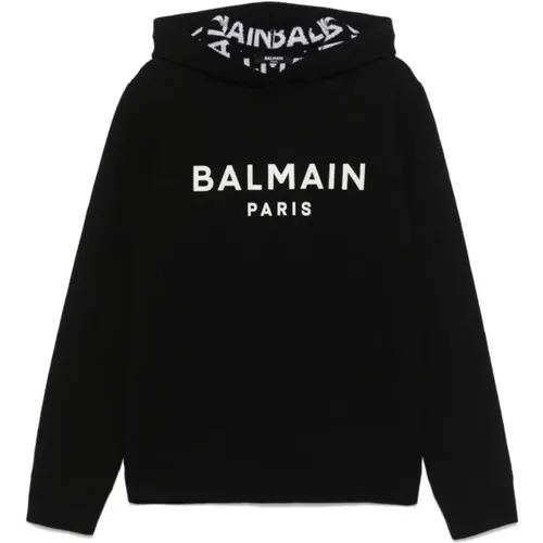 Klassischer Kapuzenpullover in Schwarz - Balmain - Modalova