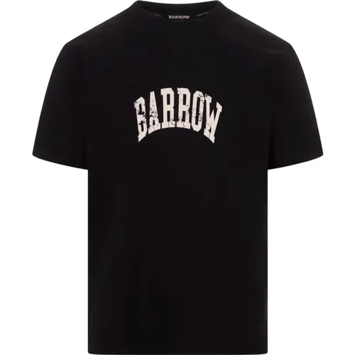 Vintage Oversized T-Shirt mit Lettering und Smile-Print , Herren, Größe: L - BARROW - Modalova