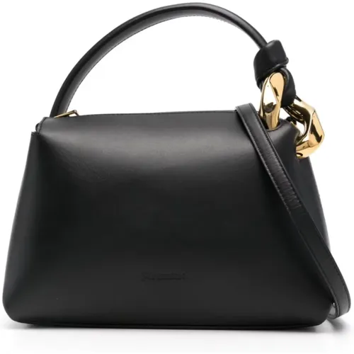 Schwarze Tote Tasche Glattes Leder , Damen, Größe: ONE Size - JW Anderson - Modalova