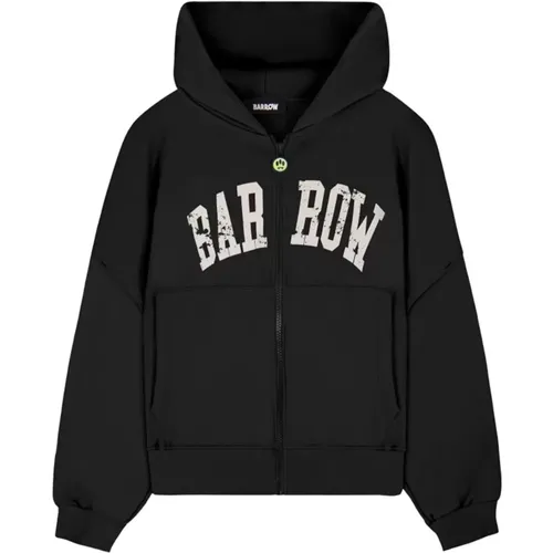 Schwarzer Zip Hoodie , Herren, Größe: XL - BARROW - Modalova