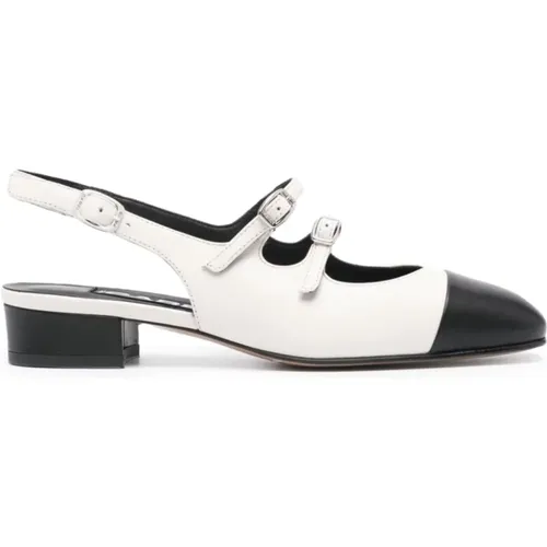 Leather Flat Shoes with Buckle Strap , female, Sizes: 3 UK, 6 UK, 5 UK, 2 UK, 4 1/2 UK, 7 UK, 3 1/2 UK, 4 UK - Carel - Modalova