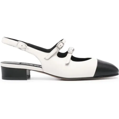 Leather Flat Shoes with Buckle Strap , female, Sizes: 5 UK, 4 1/2 UK, 7 UK, 4 UK - Carel - Modalova