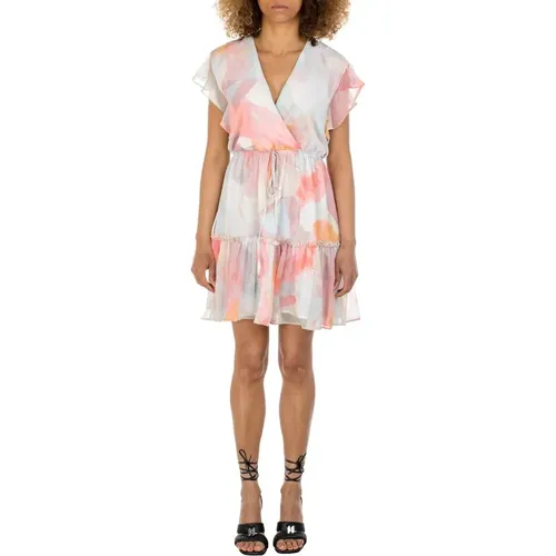 Kurzes Kleid mit Pastellmuster für Frauen , Damen, Größe: M - Guess - Modalova