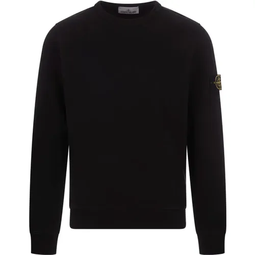 Schwarzer Crew-neck Sweatshirt mit Abzeichen , Herren, Größe: 2XL - Stone Island - Modalova