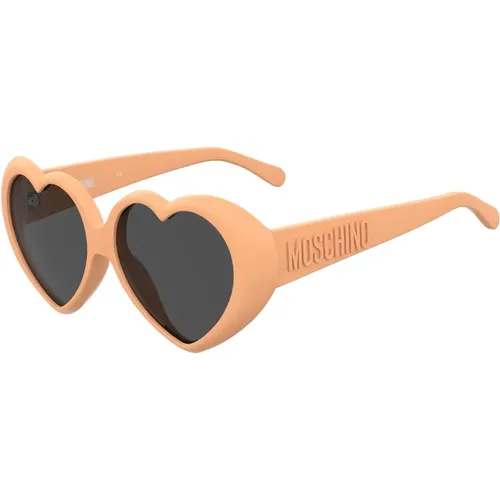 Sunglasses,Rosa/Graue Sonnenbrille,Fuchsia/Graue Sonnenbrille,Sonnenbrille Mos128/S Schwarz,Schwarze/Dunkelgraue Sonnenbrille - Moschino - Modalova