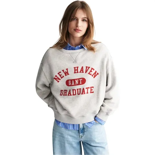 Sweatshirt Crew Neck Graphic Gant - Gant - Modalova