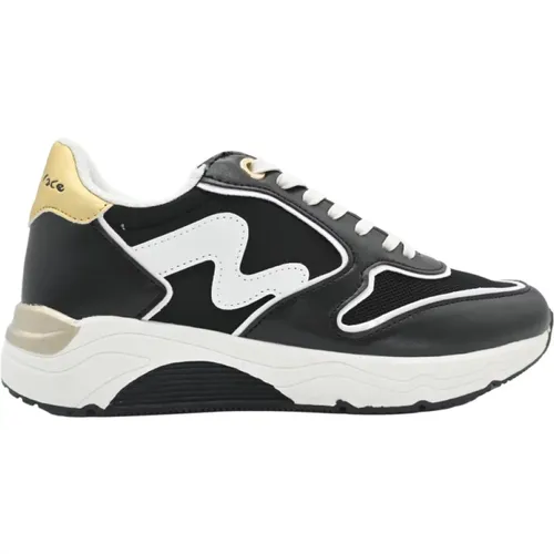 Schwarz/Gold Sneakers - Mgrun V107 , Damen, Größe: 39 EU - Manila Grace - Modalova