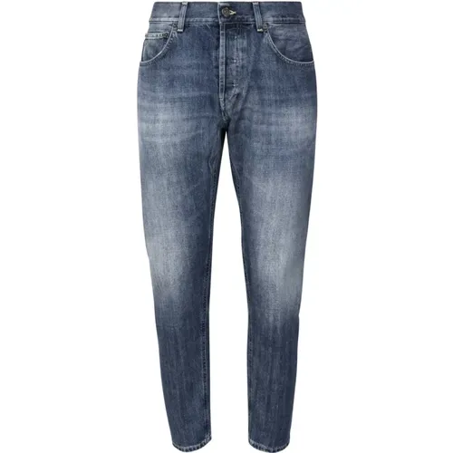 Slim Fit Blaue Jeans Made in Italy , Herren, Größe: W36 - Dondup - Modalova