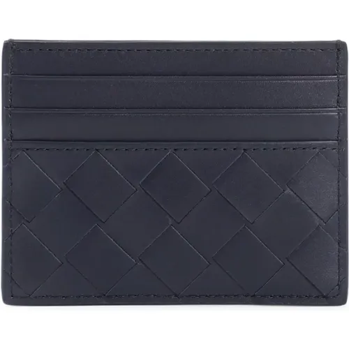 Leather Credit Card Case , male, Sizes: ONE SIZE - Bottega Veneta - Modalova