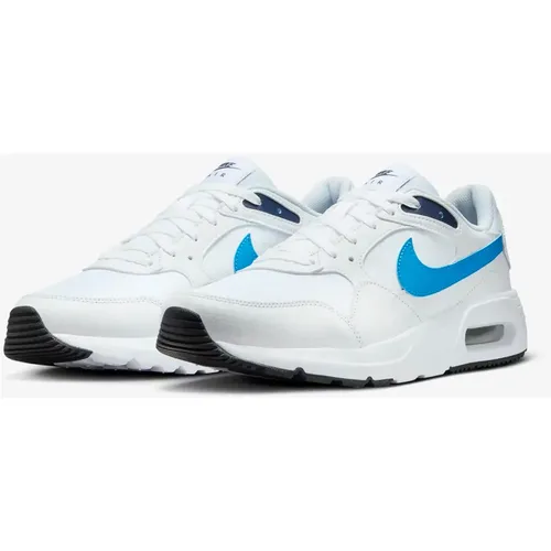 Air Max SC Sneakers White/Blue , male, Sizes: 10 1/2 UK, 11 UK, 7 UK, 8 1/2 UK, 10 UK, 12 UK - Nike - Modalova