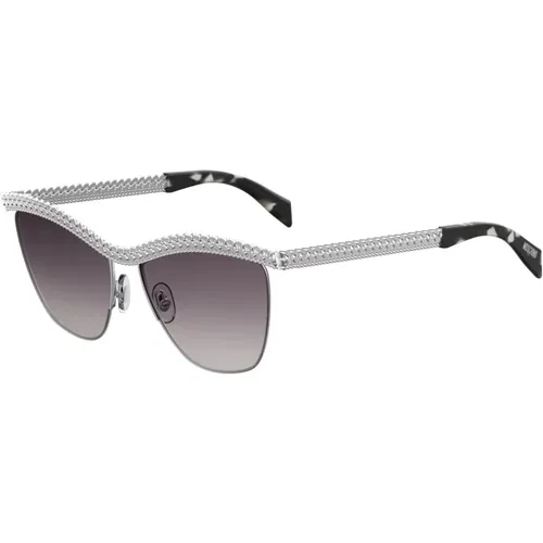 Stylish Sunglasses Silver/Havana with Lens , female, Sizes: 57 MM - Moschino - Modalova