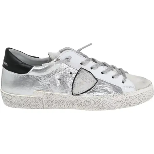 Metallische Low Top Sneakers - Silber - Philippe Model - Modalova