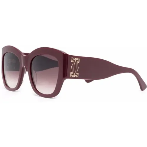 Ct0304S 003 Sunglasses , female, Sizes: 52 MM - Cartier - Modalova
